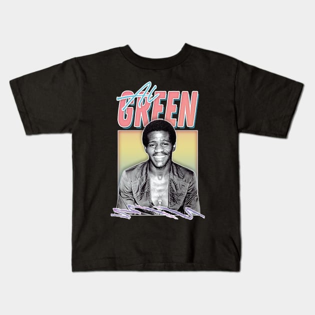 Al Green / Retro Aesthetic 70s Style Fan Design Kids T-Shirt by DankFutura